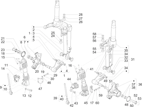 Composants de la fourche (Mingxing)