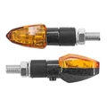 TURN SIGNAL (UNIVERSAL) REPLAY MICRO "ARROW" -BULB- ORANGE/CARBON -CEE APPROVED- (PAIR) (L 55mm / H 20mm / Wd 23mm)