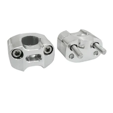 PONTET DE GUIDON UNIVERSEL REPLAY OVERSIZE ALU DIAM 28,6mm / 22,2mm ENTRAXE 38mm ARGENT (VIS INOX M7) (H40 x L55 x l35 mm) (PAIRE)