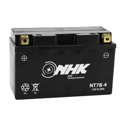 BATTERIE 12V  6,5 Ah NT7B-4 NHK FA SANS ENTRETIEN PRETE A L'EMPLOI (Lg150xL65xH93mm) (ACTIVEE EN USINE - QUALITE PREMIUM - EQUIVALENT YT7B-4 / SLA / GEL)