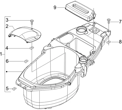 Logement casque - Dessous de selle