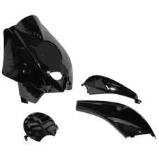 CARROSSERIE/CARENAGE SCOOT ADAPTABLE PEUGEOT 50 LUDIX POUR COMPTEUR TRIANGULAIRE NOIR BRILLANT (KIT 5 PIECES)  -P2R-