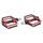PEDALE VTT / BMX NEWTON ALU NOIR / ROUGE 9/16" A ROULEMENT ETANCHE AVEC PICOTS ARGENT (PAIRE)