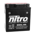 BATTERY 12V  5 Ah NB5L-BS NITRO MAINTENANCE FREE-SUPPLIED WITH ACID PACK (Lg115xWd58xH130) (EQUALS YB5L-BS)
