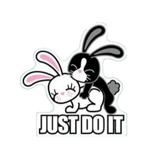STICKER LETHAL THREAT MINI NASTY RABBIT JUST DO IT (60x80mm)