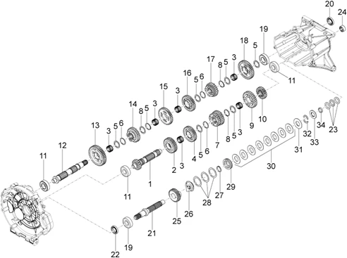 Boite de vitesses - engrenages