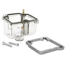 CUVE DE CARBURATEUR TYPE PWK 19 à 30 mm TRANSPARENT (INCLUS VIS ET REHAUSSEUR DE CUVE) -SELECTION P2R