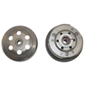 EMBRAYAGE SCOOT ADAPTABLE PEUGEOT 50 TKR, TREKKER, SPEEDFIGHT/PIAGGIO 50 ZIP 2T ET 4T, TYPHOON, NRG, FLY 2T ET 4T, VESPA LX 2T ET 4T/GILERA 50 STALKER, RUNNER -DIAM 107- AVEC CLOCHE -P2R