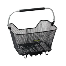 PANIER ARRIERE FIL ACIER RACKTIME BASK IT DELUXE NOIR AVEC ANSE SUR PORTE BAGAGE (45x30x33 cm) - COMPATIBLE SYSTEME RACKTIME SNAPIT (CHARGE MAX 10kg)