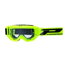 MASQUE/LUNETTES CROSS PROGRIP 3300 TR VISION GO JAUNE FLUO MAT ECRAN TRANSPARENT ANTI-RAYURES/ANTI U.V./ANTI-BUEE (HOMOLOGUE CE-EN-N- AC-96025 REV.2)
