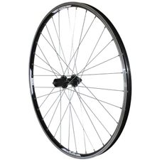WHEEL FOR MTB - 29" COMBO REAR BLACK REINFORCED - V-BRAKE - SHIMANO RM66 HUB FOR CASSETTE 11/10/9/8 SPEED (COMPATIBLE DISC CENTERLOCK) (DOUBLE WALLED RIM WITH EYELETS-STAINLESS SPOKES)