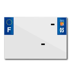 BANDE PLAQUE MOTO 210x145 POUR PVC AVEC RAISON SOCIALE DEP. 05/EURO (VENDU A L'UNITE)