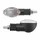 TURN SIGNAL (UNIVERSAL) REPLAY MINI OVAL SHAPED CLEAR/BLACK - WITH BA9S BULBS (PAIR) ** (L 75mm / H 28mm / Wd 38mm)