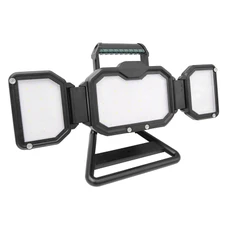 LAMPE/PROJECTEUR DE CHANTIER A LEDS 25W 2500 LM REPLIABLE AVEC 3 BATTERIE (RECHARGEABLE USB + ALIMENTATION)