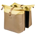 SACOCHE ARRIERE VELO DOUBLE BASIL VIVE SABLE / JAUNE 28-35L FIXATION PORTE BAGAGE FIXATION SYSTEME MIK (COMPATIBLE AVEC 211726 INCLUS) (30x18x49cm) FERMETURE PLIANT ANTI-PLUIE