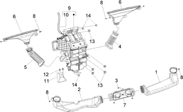 Commande chauffage et conduit air