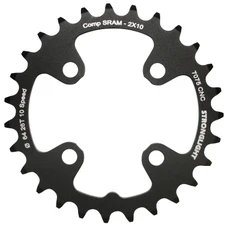 CHAINRING FOR MTB 26T. Ø64 2X10 "INNER" BLACK STRONGLIGHT -4 ARMS- SRAM XO+SHIMANO (EXCEPT XT/XTR) NON THREADED - thickness 3,5mm