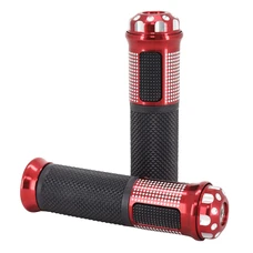 REVETEMENT POIGNEE AVOC MOTO ON ROAD R383 ROUGE CLOSED END 135mm (PAIRE)