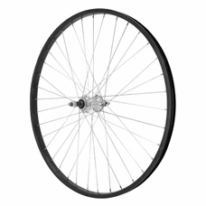 ROUE VTT PATIN 26" M110 ARRIERE NOIR MOYEU ARGENT ALU AXE PLEIN ROUE LIBRE 7/6V (VENDU AVEC ECROU 10X100) JANTE 21C