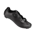 ROAD CYCLING SHOE- GES ROADSTER2 BLACK EURO 45 BOA CLOSURE SYSTEM+HOOK AND LOOP STRAPS- COMPATIBLE LOOK/SHIMANO (PAIR)
