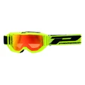 MASQUE/LUNETTES CROSS PROGRIP 3300 FL VISION GO MULTILAYERED JAUNE FLUO MAT ECRAN MIROIR ROUGE ANTI-RAYURES/ANTI U.V./ANTI-BUEE (HOMOLOGUE CE-EN-N- AC-96025 REV.2)