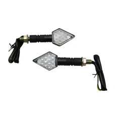 TURN SIGNAL FOR MOTORBIKE- AVOC MITO 15 LEDS ABS BODY - TRANSPARENT/BLACK  (Long 90mm / H 35mm  (Wd 33mm) (EEC APPROVED) (Pair)