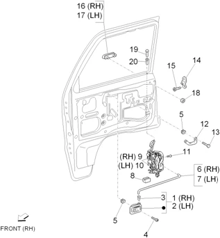 Composants des portes avant