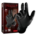 GANTS ATELIER NITRILE ECAILLES DE POISSON RESISTANT AUX PRODUITS CHIMIQUES, AUX HUILES, A L'ESSENCE NOIR  T11 (XXL)  (BOITE DE 50)