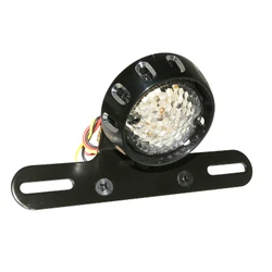 LICENSE PLATE HOLDER +TAIL LIGHT -WITH LEDS- ROUND SHAPED - DARK (Ø60mm) (CEE APPROVED) -REPLAY