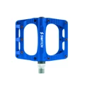 PEDALE VTT PLATEFORME DESCENTE / BMX SWITCH FREERIDE ALU CNC BLEU FILETAGE 9/16 AVEC PICOTS (PAIRE) 100x90mm