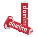REVETEMENT POIGNEE DOMINO MOTO OFF ROAD A360 ROUGE/BLANC CLOSED END 120-123mm (PAIRE)