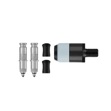 ADAPTATEUR VALVE DE PNEU TUBELESS DUNLOP/DV SCHWALBE CLIK VALVE OBUS DEMONTABLE + ADAPTATEUR TETE DE POMPE (VENDU A LA PAIRE SUR CARTE)