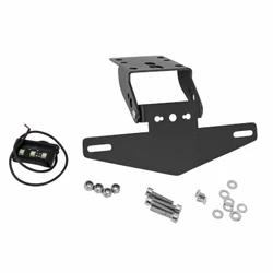 LICENSE PLATE HOLDER - (Short) FOR KTM 125 DUKE - ALUMINIUM BLACK WITH LEDS LIGHT -AVOC