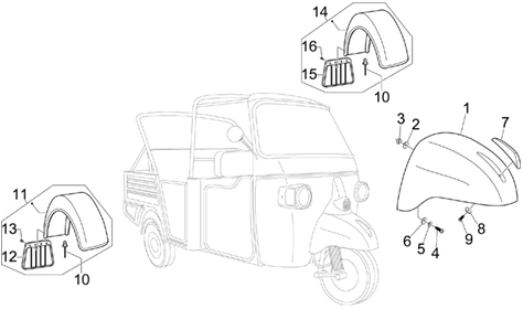 Logement roue - garde boue