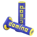 REVETEMENT POIGNEE DOMINO MOTO OFF ROAD A360 BLEU/JAUNE CLOSED END 120-123mm (PAIRE)