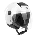 CASQUE JET ENFANT TUCANO EL'KID SIMPLE ECRAN UNI BLANC BRILLANT TAILLE UNIQUE YS à YL (49 à 54 cm - INCLUS 3 INTERIEUR) (ECE 22.06)