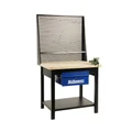 PROFESSIONNAL WORKBENCH - width1m (+ wall panel with hooks for tools,vice, metalic drawer) -BICISUPPORT