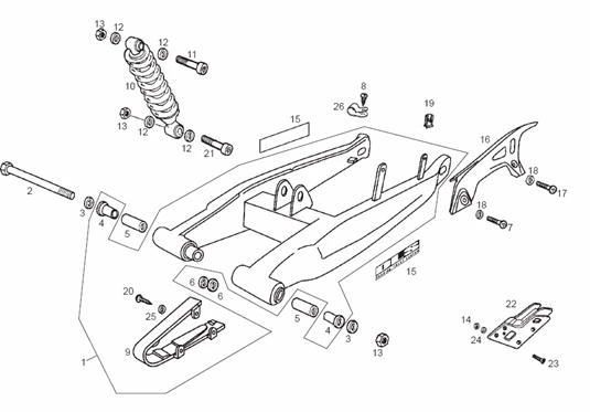 Fourche arriere - Amortisseur