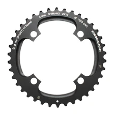 CHAINRING FOR MTB- Ø104 - 4arms-FOR DOUBLE- 38T. Ø104 2X10 OUTER BLACK STRONGLIGHT . 10 Speed SHIMANO (EXCEPT XT/XTR) NON THREADED- Thickness 5 mm