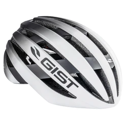 ROAD BIKE ADULT HELMET - GIST REVOL WHITE/BLACK For lady and junior- FULL IN-MOLD -EURO 54-58 RATCHET SETTING