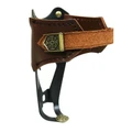 BOTTLE CAGE - NEWTON BLACK ALUMINIUM + BROWN LEATHER