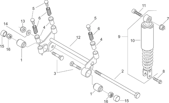Suspension ar. - Bielle