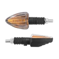 TURN SIGNAL (UNIVERSAL) REPLAY MINI TRIANGLE TRANSPARENT/BLACK (PAIR) ** (L 82mm / H 37mm / Wd 28mm)