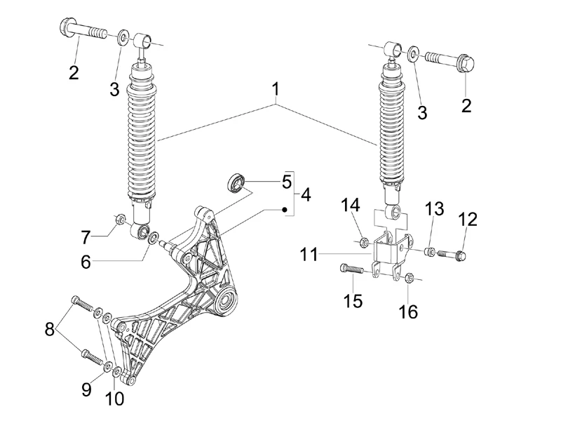 Suspension arrière - Amortisseur/s 