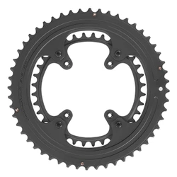 JEU DE PLATEAU ROUTE 4BRA D.121/128 CAMPAGNOLO SUPER RECORD 13 50/34DTS NOIR ALU 7075 13V. (VENDU PAR 2)