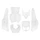 CARROSSERIE/CARENAGE SCOOT ADAPTABLE MBK 50 STUNT/YAMAHA 50 SLIDER BLANC BRILLANT (6 PIECES) -P2R