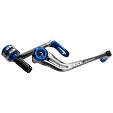 PROTECTION LEVIER DE FREIN VOCA EVO ALU CNC GRIS/BLEU DIAM INTERIEUR GUIDON 14 mm LONGUEUR 148 mm (PAIRE)