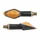 TURN SIGNAL FOR MOTORBIKE- AVOC NISSHIN ABS BODY - TRANSPARENT/BLACK (Long 73mm / H 29mm (Wd 27mm) (EEC APPROVED) (Pair)