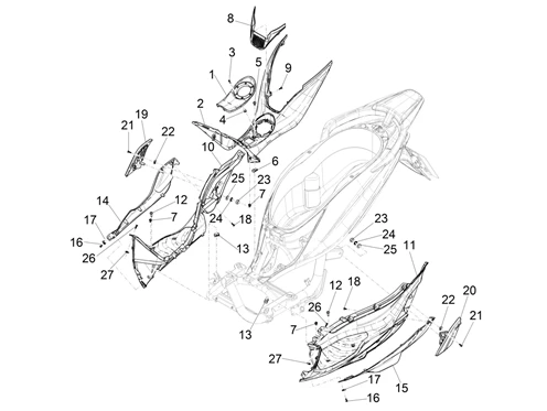Protection centrale - Repose-pieds
