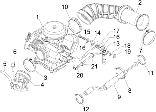 Carburateur complet - Raccord d'admission